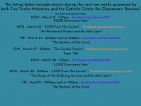 Events Listing March 21 through April 01